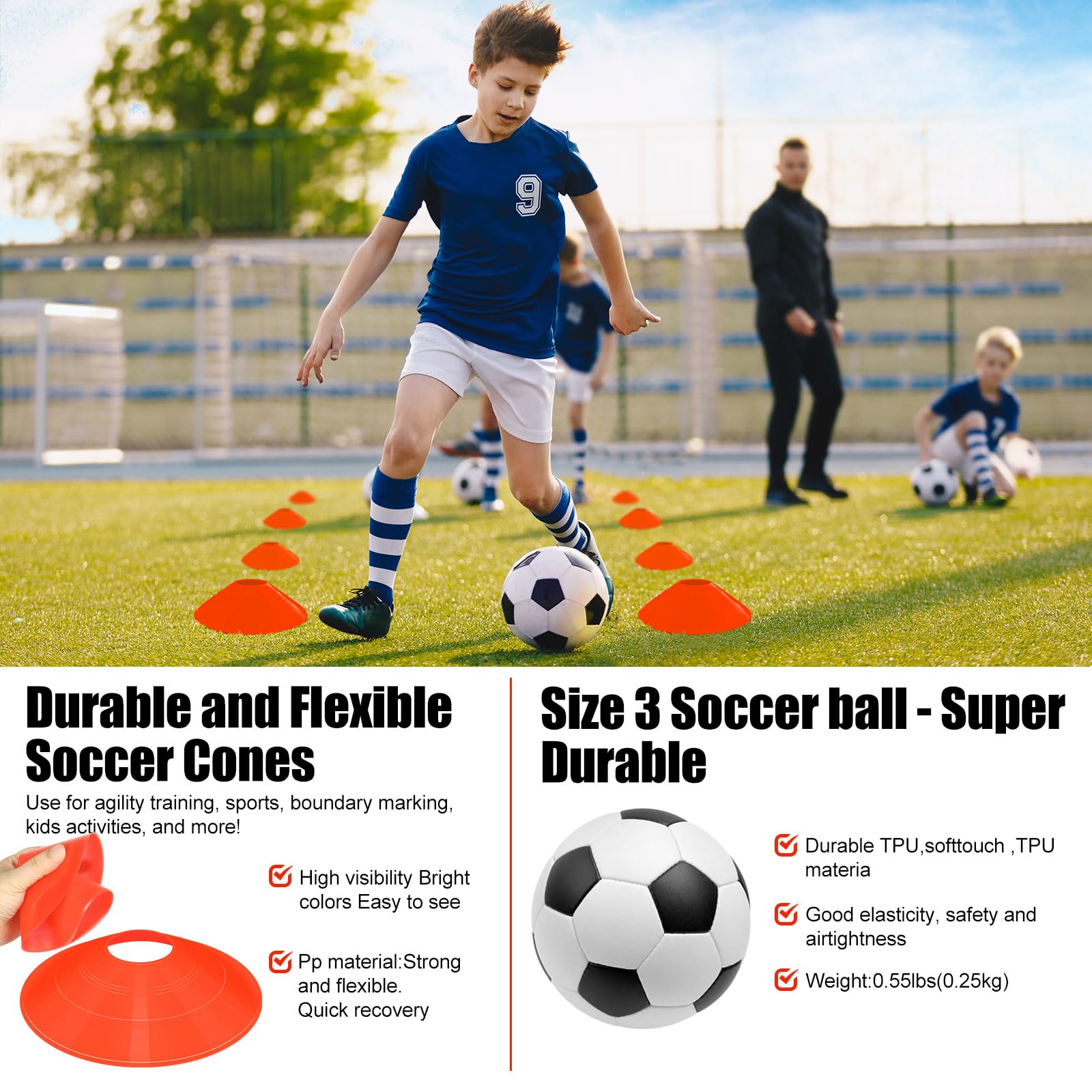 Kids Soccer Goals For Backyard Set, 1 Pack Of Portable Pop Up Soccer Nets With Soccer Ball, Toddler Outdoor Sports Games (6Ftx4F