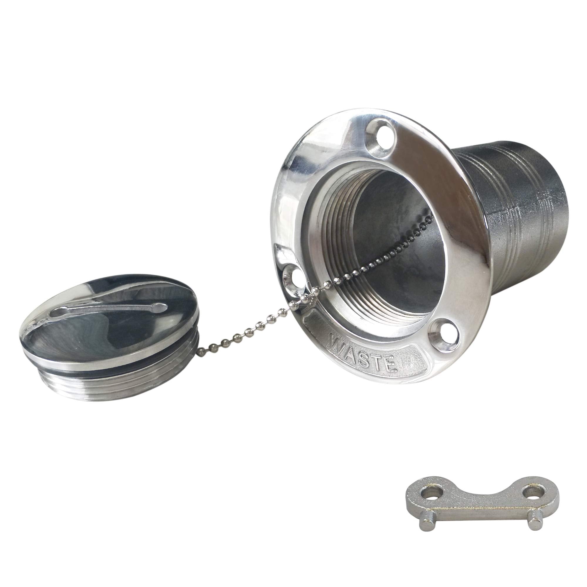 NRC&XRC New Casting 2(50mm) Boat Waste Deck Fill/Filler with Key Cap Marine Grade316 SS Hardware for Boat Yacht Caravan,RV