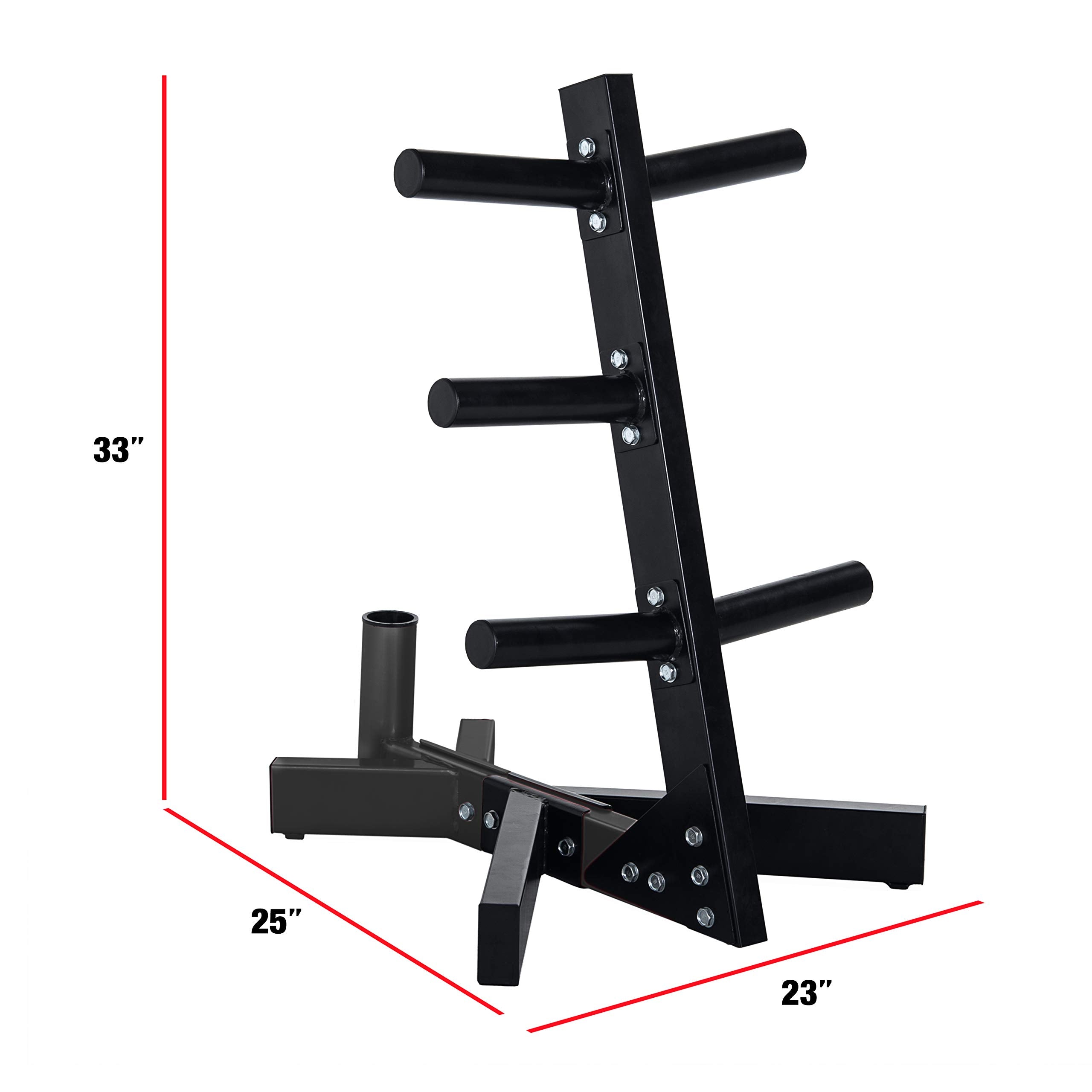 Cap Barbell Olympic Plate Tree Storage Rack For Weights And Bar, Black