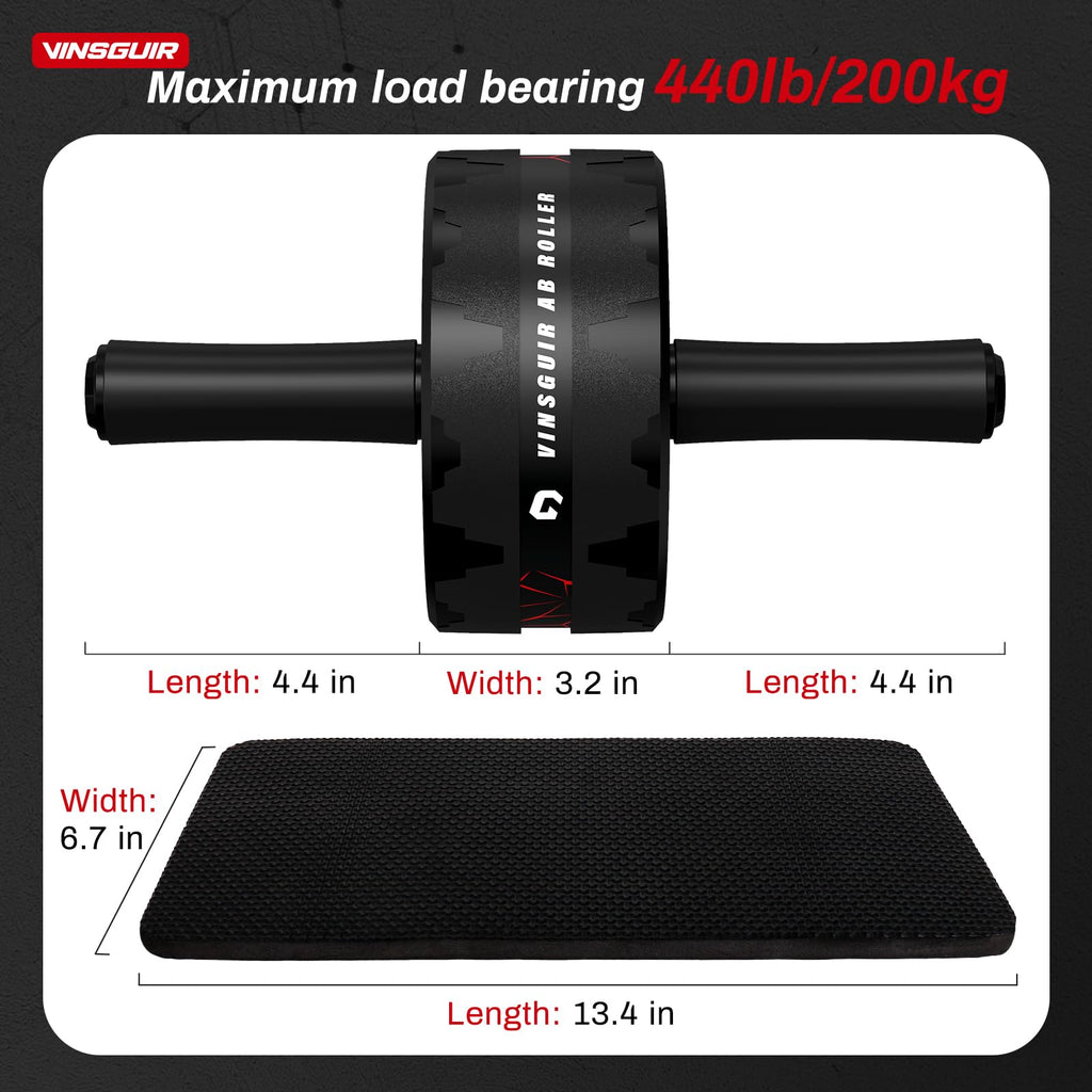 Vinsguir Ab Roller Wheel, Abs Workout Equipment For Abdominal & Core Strength Training, Exercise Wheels For Home Gym, Fitness Eq
