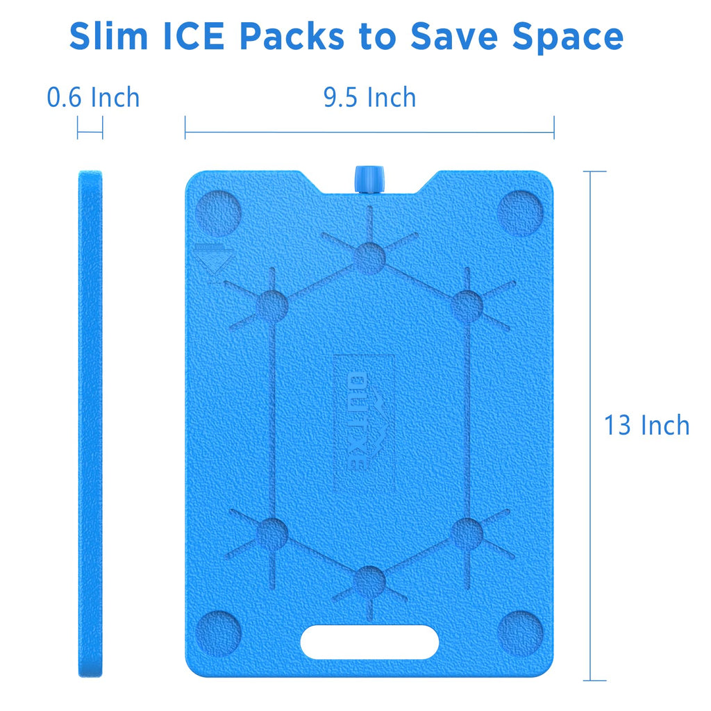 Outxe Ice Packs For Coolers 3-Pack 10 * 13 Inch Slim Space Saving Reusable Long Lasting Cold Freezer Packs For Coolers Keep Food