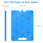 Outxe Ice Packs For Coolers 3-Pack 10 * 13 Inch Slim Space Saving Reusable Long Lasting Cold Freezer Packs For Coolers Keep Food