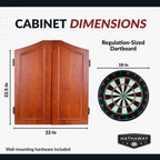 Hathaway Outlaw Free Dartboard And Cabinet Set, Cherry Finish