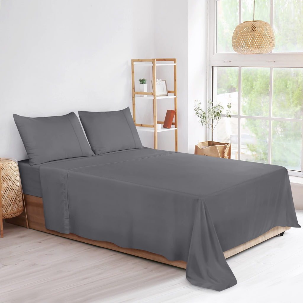 Utopia Bedding Flat Sheeta- Soft Brushed Microfiber Fabric - Shrinkage  Fade Resistant Top Sheet - Easy Care - 1 Flat Sheet Only