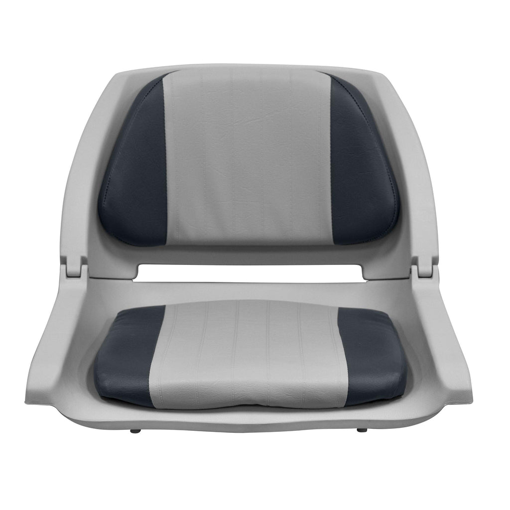 Wise 8Wd139Ls-012 Molded Fishing Boat Seat With Marine Grade Cushion Pads, Grey Shell, Grey/Charcoal Cushion
