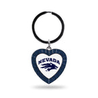 Rico Industries Ncaa Nevada, Reno Wolf Pack Ncaa Rhinestone Heart Colored Keychain, Navy, 3-Inches In Length