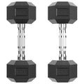 Hex Dumbbell Rubber Encased Dumbbell Strength Training Hex Dumbbell, Hand Weight For Workout & Exercise/Pair Of 12.5 Lb