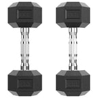Hex Dumbbell Rubber Encased Dumbbell Strength Training Hex Dumbbell, Hand Weight For Workout & Exercise/Pair Of 12.5 Lb