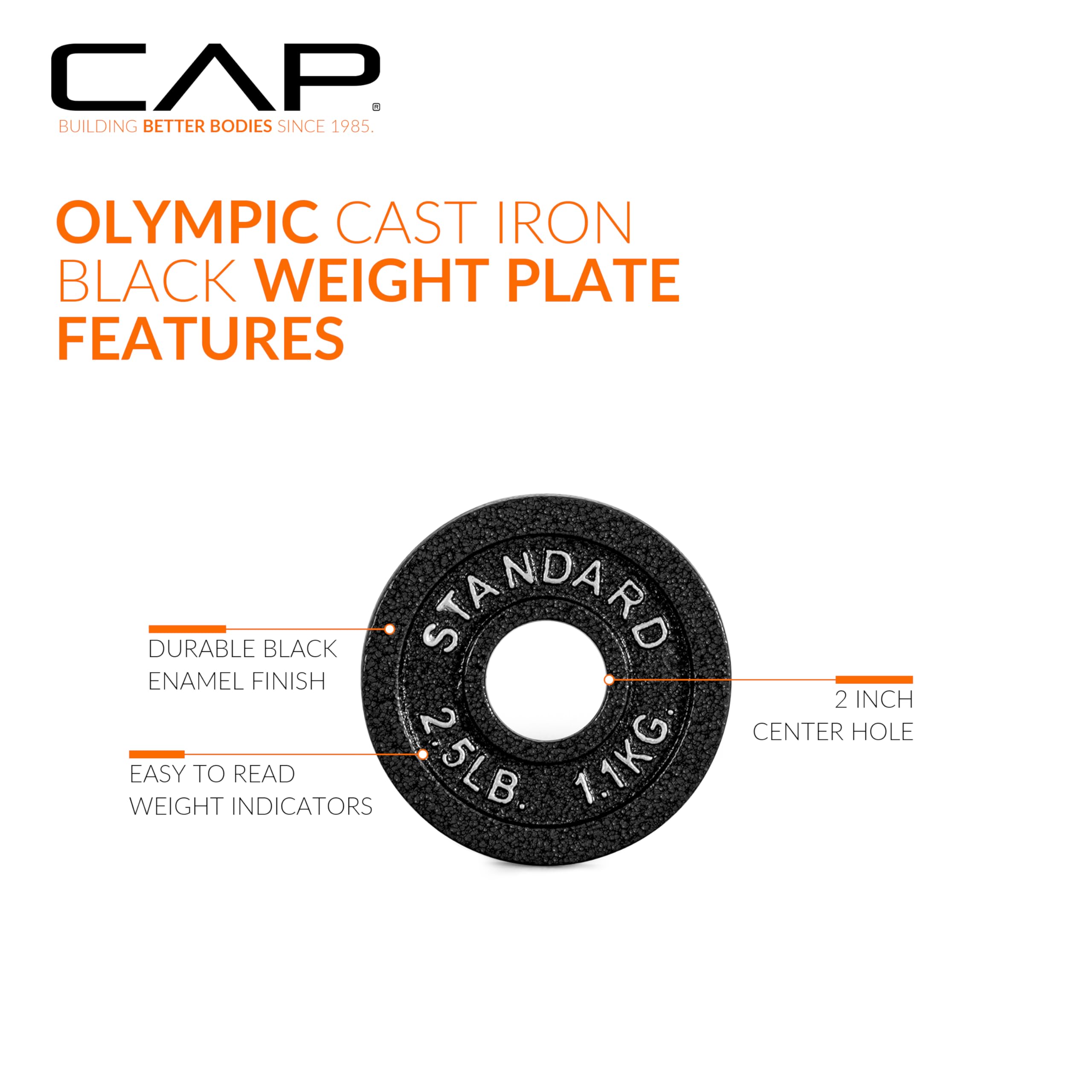 CAP Barbell 2-Inch Olympic Grip Plate, 25-Pounds
