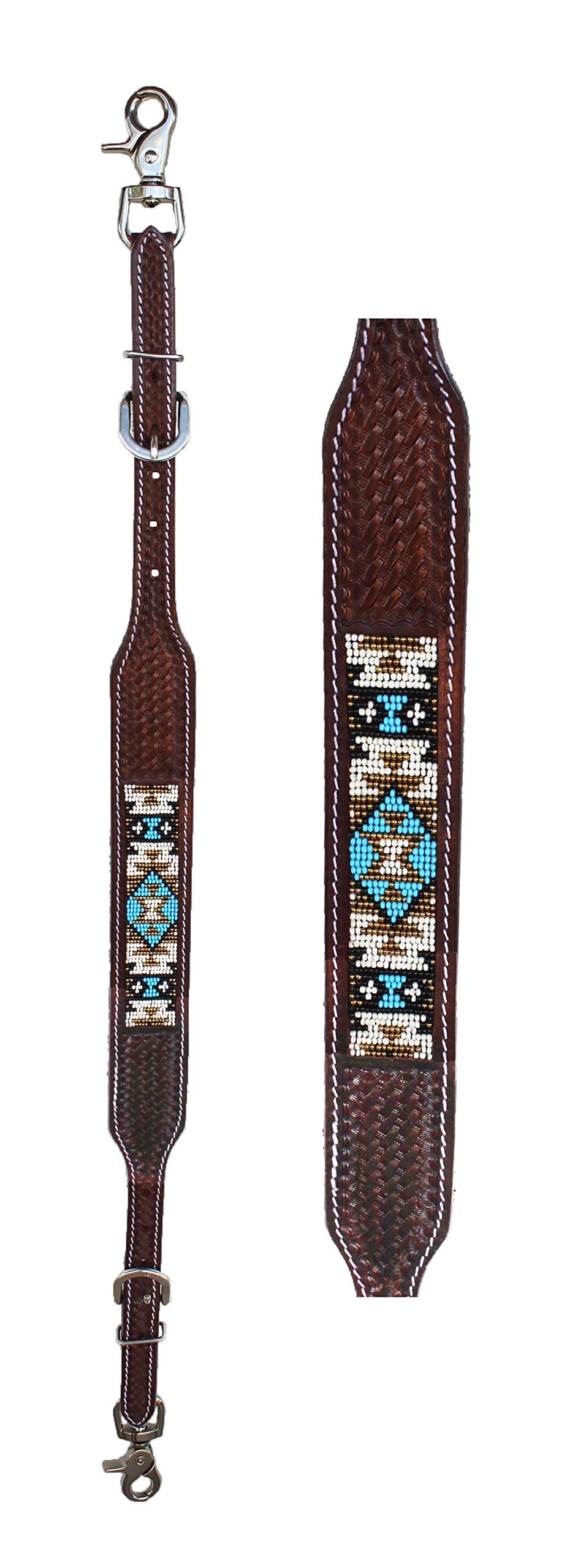Challenger Western Tack Floral Tooled Leather Wither Breast Collar Strap 10507