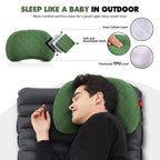 Hikenture Camping Pillow Inflatable, Washable Backpacking Pillow For Sleeping, Ultralight Blow Up Pillows With Removable Cover,