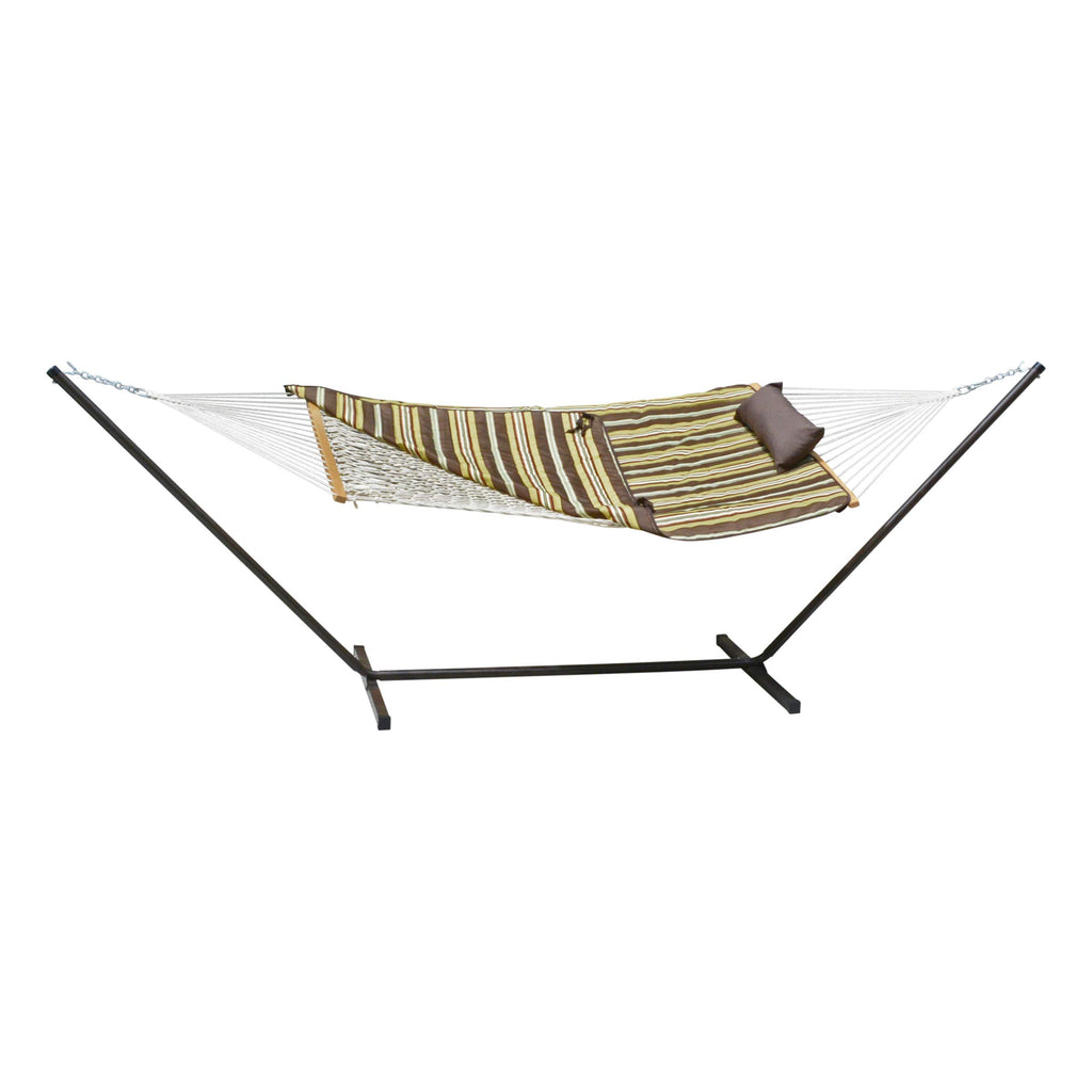 Cotton Rope Hammock, Stand, Pad And Pillow Combination