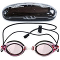 Proswims Anti-Fog Swim Goggles For Women & Girls Pink Goggles With Bungee Strap, Hard Case & Cloth, Racing Swimming Goggles Wome