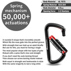 3Inch Locking Carabiner Clips-Twist Auto Lock Caribeener, Heavy Duty Keychain Key Carabeaner Hooks, 7075 Aerial Aluminum Ultra L