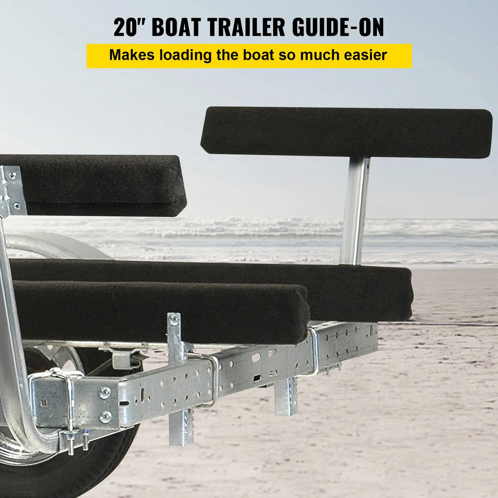 Vevor Boat Trailer Guide On, 2Pcs, Short Bunk Guide-Ons Steel Trailer Guides W/Carpet-Padded Boards, Complete Mounting Accessori