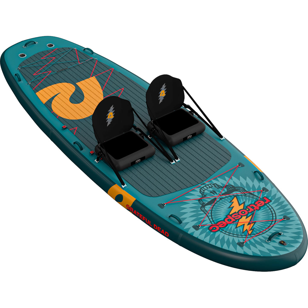 Retrospec Weekender Crew Inflatable Paddle Board - 12ft & 15ft XL Multi-Person iSUP with 400 & 1050lb Capacity & No-Slip Deck -