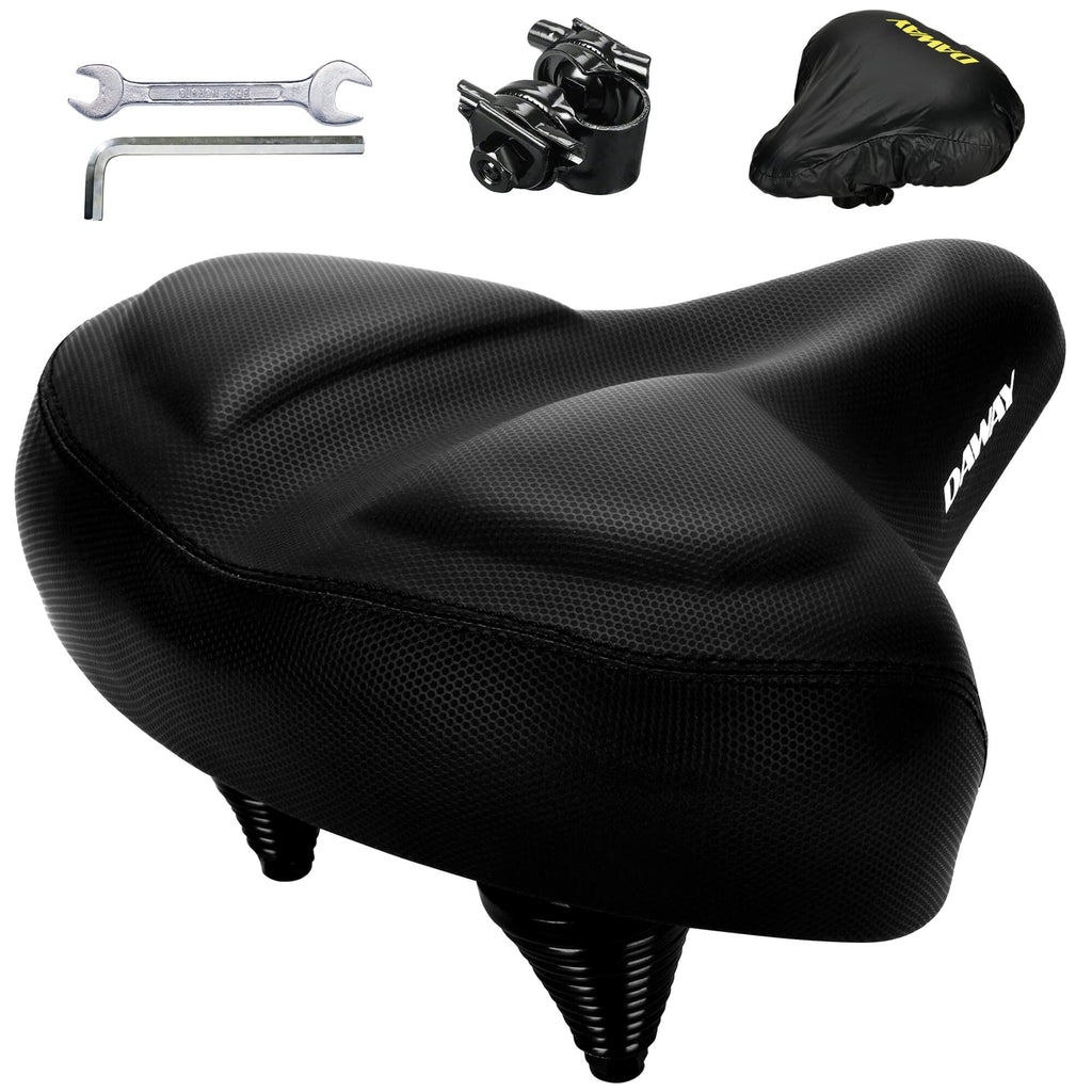 Daway Oversized Comfort Bike Seat - C40 Most Comfortable Extra Wide Soft Foam Padded Exercise Bicycle Saddle For Men Women Senio