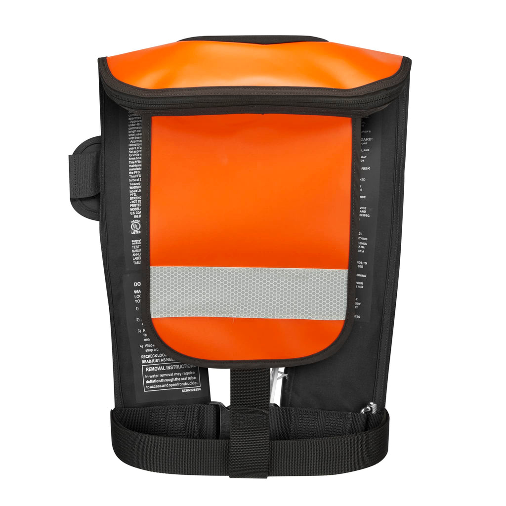 Mustang Survival - Hit Inflatable Work Vest For Adults (Orange & Black - One Size Fits All), Auto Hydrostatic, Enhanced Mobility
