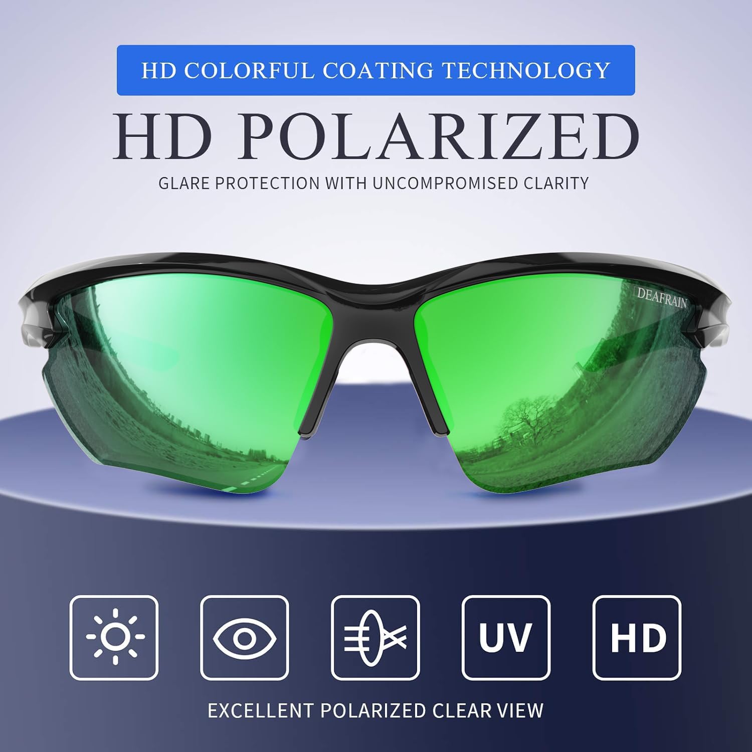 Deafrain Sports Sunglasses Polarized For Men Women Cycling Running Fishing Glasses Uv Protection