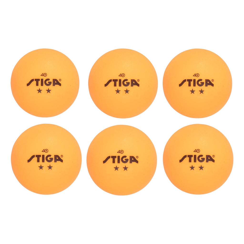 Stiga 6 Pack Orange 2 Star Table Tennis Balls - 40Mm Ittf Regulation Size And Weight Ping Pong Balls