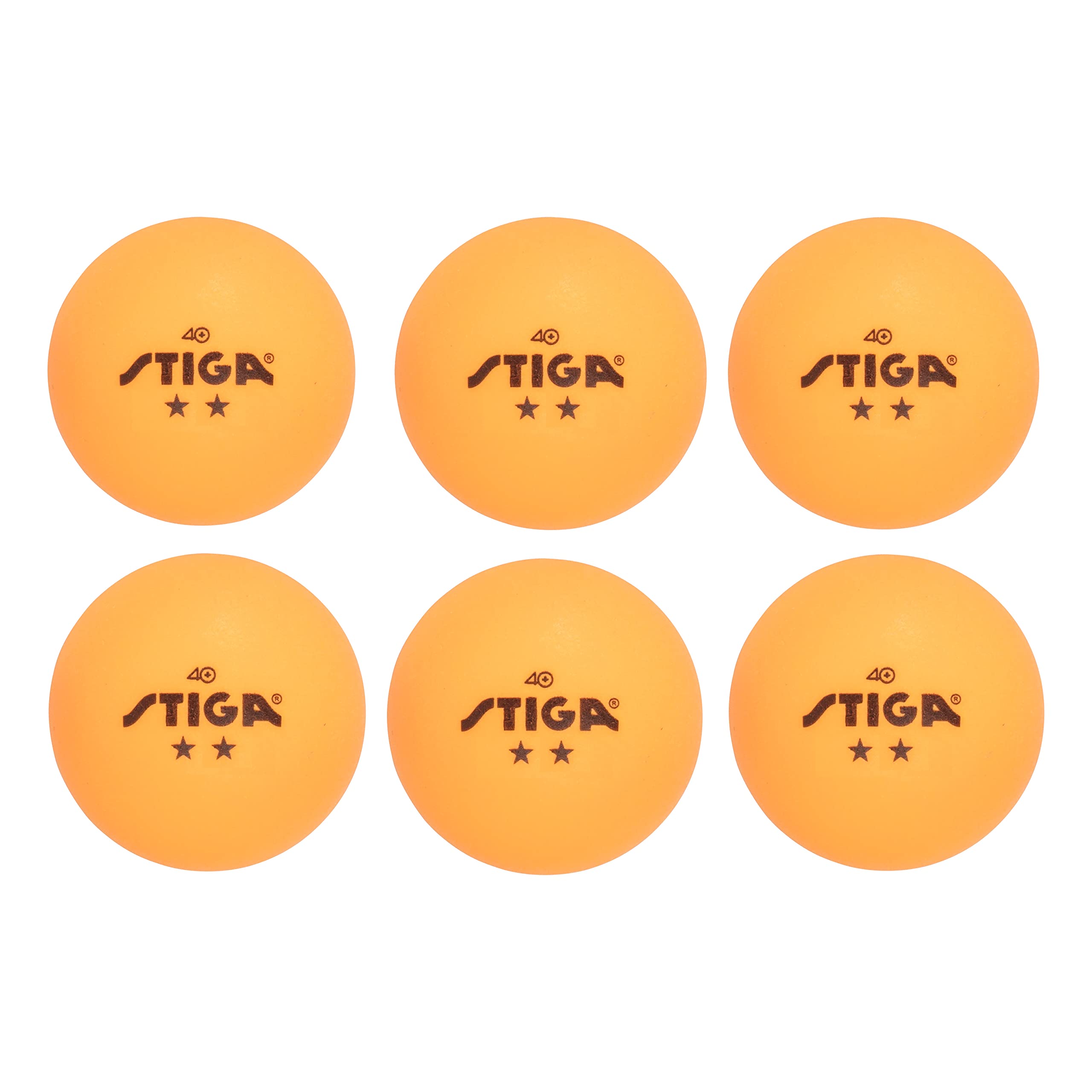 Stiga 6 Pack Orange 2 Star Table Tennis Balls - 40Mm Ittf Regulation Size And Weight Ping Pong Balls