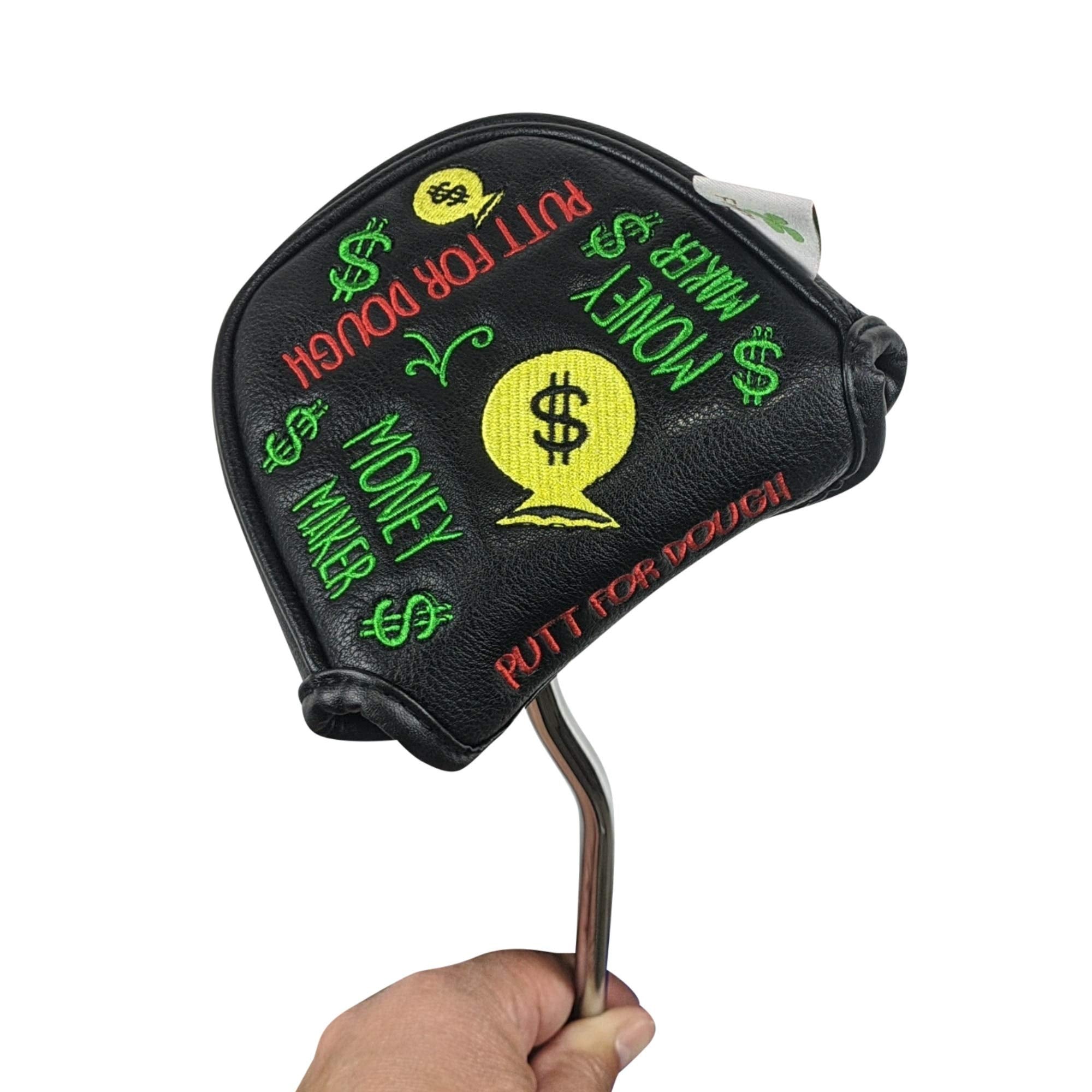 Foretra Putt For Dough - Money Maker Black Golf Putter Headcover Quality Pu Leather Magnetic Closure For Mallet Style Putters