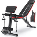 XDDIAS Adjustable Weight Bench, Workout Bench with Leg Extension and Preacher Curl Pad, Weight Bench for Home Gym, Foldable Exer