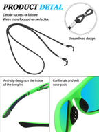 Leelosp 6 Pack Polarized Sport Sunglasses For Women Men Uv Protection Fishing Driving Cycling Running With Strap Holders (Bright