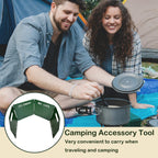 Keopuals Stove Windscreen - Folding Camping Stove Windshield 4 Plates Stainless Steel Stove Windscreen For Outdoor, Picnic, Back