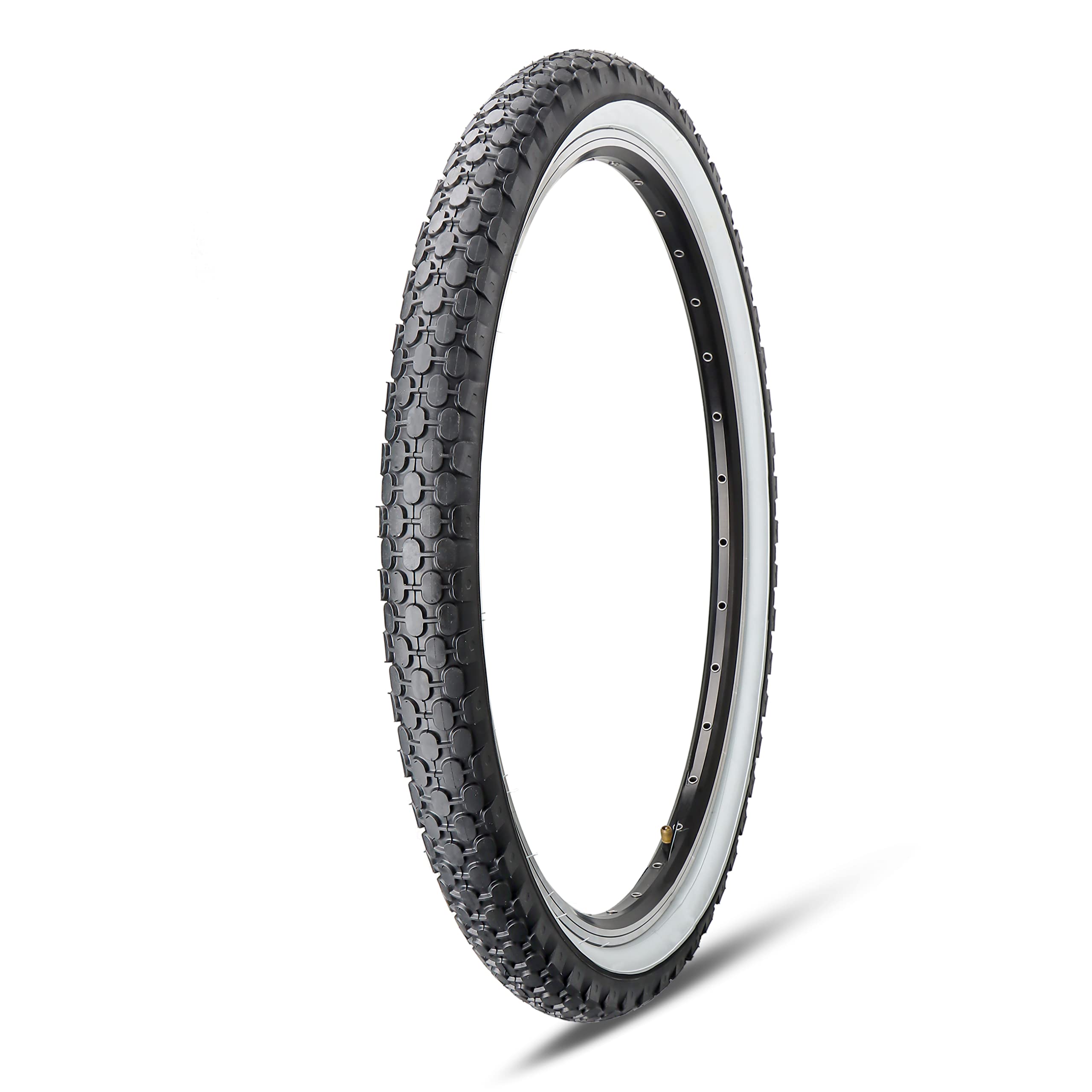 Mohegia Bike Tire,24'' X 2.125'' Folding Beach Cruiser Bicycle Replacement Tires/White Side Wall