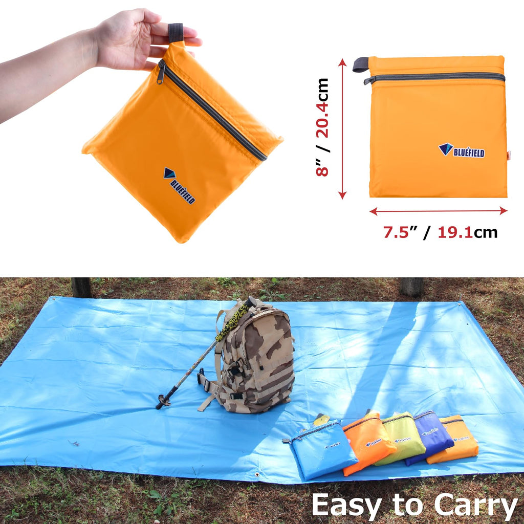 Azarxis Tent Tarp Waterproof Camping Tarpaulin Groundsheet Footprint For Hiking Backpacking (L, Orange)
