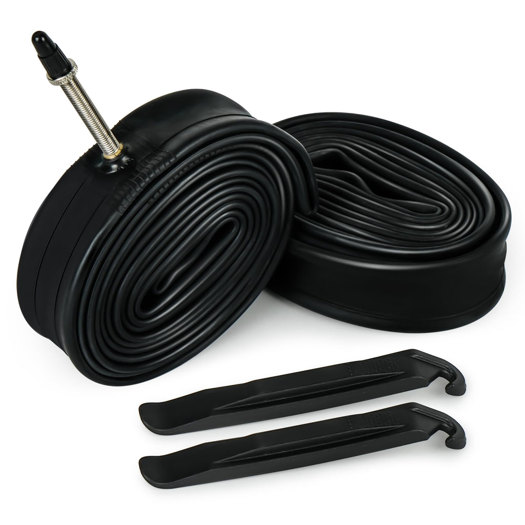 Lotfancy 700 X 28C/30C/32C Bike Tubes (2 Pack), 42Mm Presta Valve, 700C Bike Tire Tube, Plus 2 Nylon Plastic Tire Levers