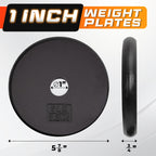 Yes4All 1-Inch Cast Iron Weight Plates For Dumbbells - Standard Weight Disc Plates (5 Lbs, Single)