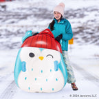 Bigmouth X Squishmallows Heavy Duty Inflatable Snow Tube For Kids And Adults Winter Tubing Sled - Winston The Owl