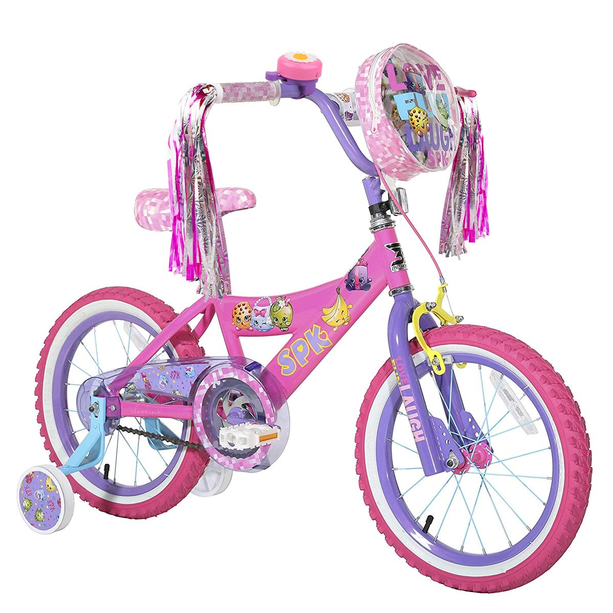U-Lian Kids Purple Streamers And Bike Bell For Girls-1 Pack Flower Bicycle Bell With 2 Pack Handlebar Streamers Scooter Tassels