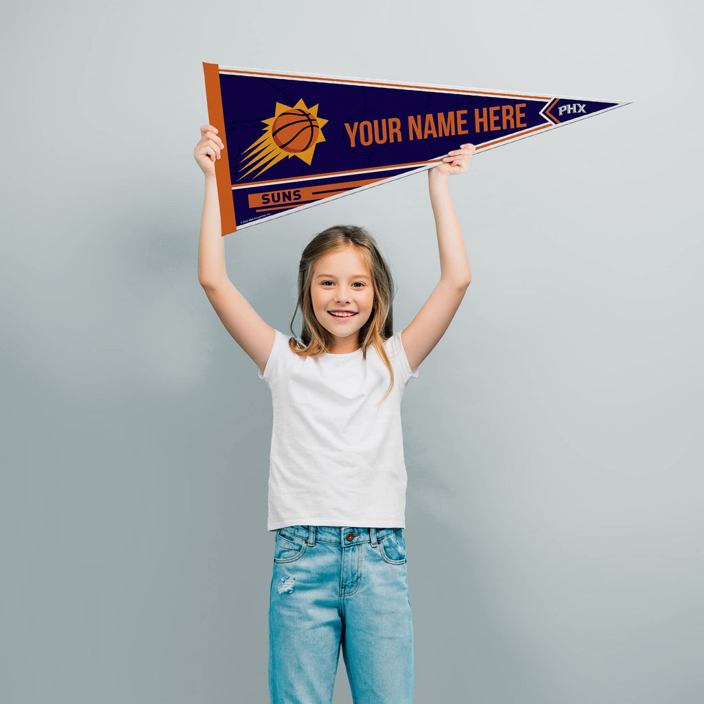 Rico Industries Nba Basketball Phoenix Suns Personalized - Custom 12'' X 30'' Soft Felt Pennant - Ez To Hang