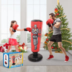 47 Kids Punching Bag with Boxing Gloves - Inflatable Boxing Bag for Boys & Girls, Standing Training Toy for Fitness & Stress Rel
