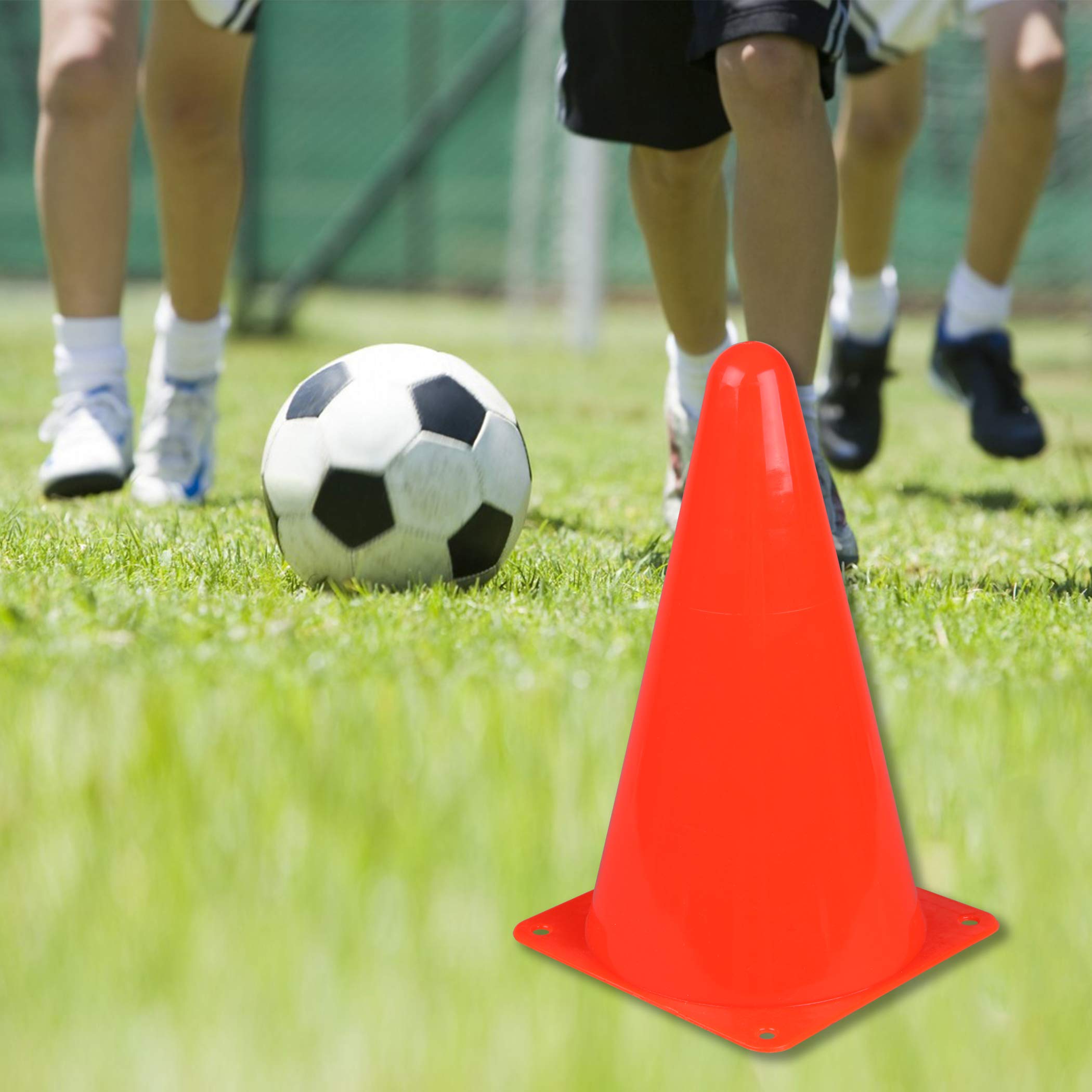Cartman 9 Inch 12 Pack Plastic Training Cones Traffic Cones, Indoor Outdoor And Festive Events Field Marker Agility Cones For So