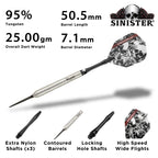 Viper By Gld Products Sinister 95% Tungsten Steel Tip Darts, 25 Grams,Silver,23-3811-25