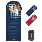 Kingcamp Kids Sleeping Bag Flannel Lined Cold Weather 3-4 Season Sleeping Bag For Teens Youth Child Boys Girls Camping Hiking Ba