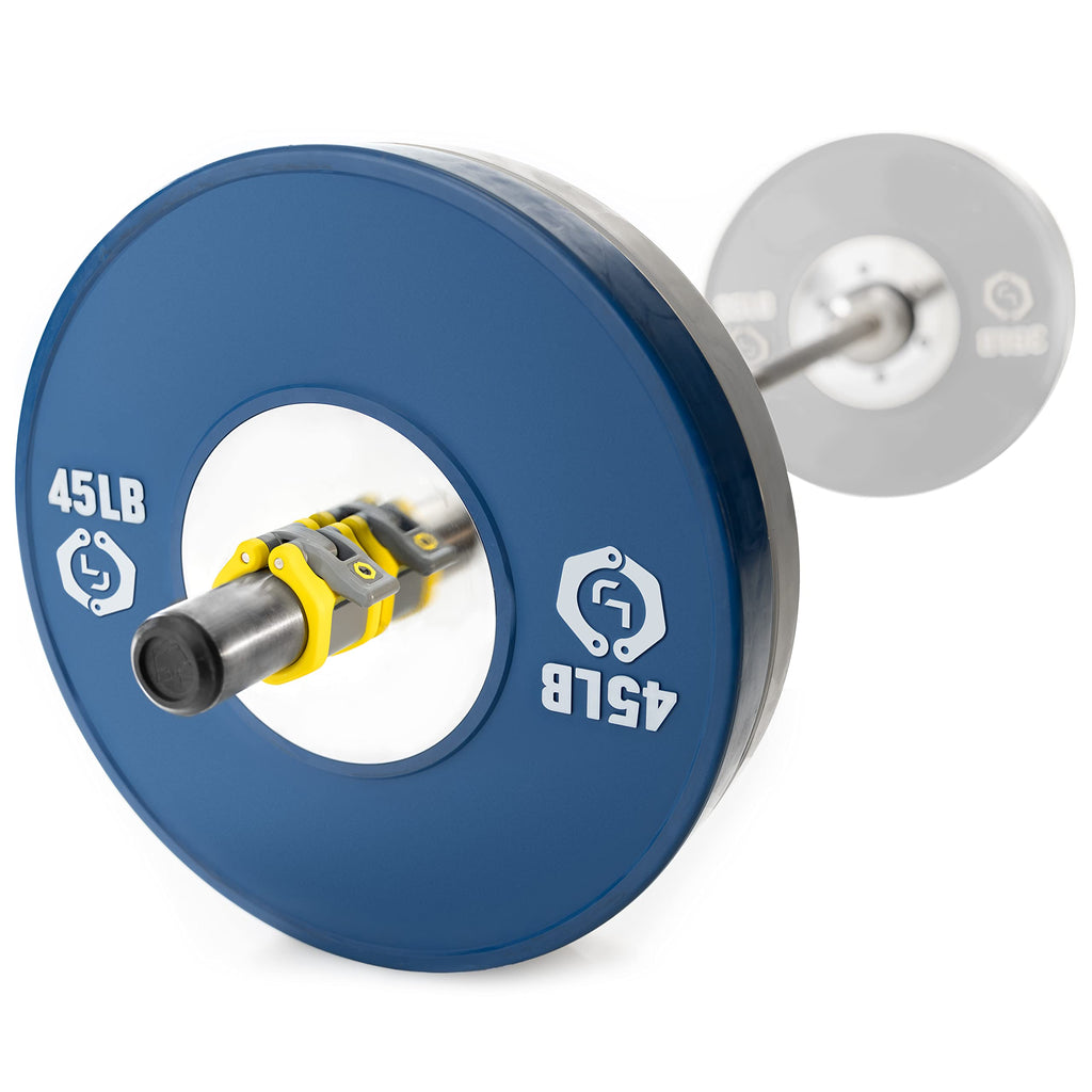 Lock-Jaw Hex 50Mm / 2'' Olympic Barbell Collar - Quick Release Barbell Clamp (Yellow)