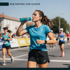 FITLY Soft Flask - 10 oz (300 ml) - Shrink As You Drink Pocket Soft Water Bottle for Hydration Pack/Running Vest - Folding Water