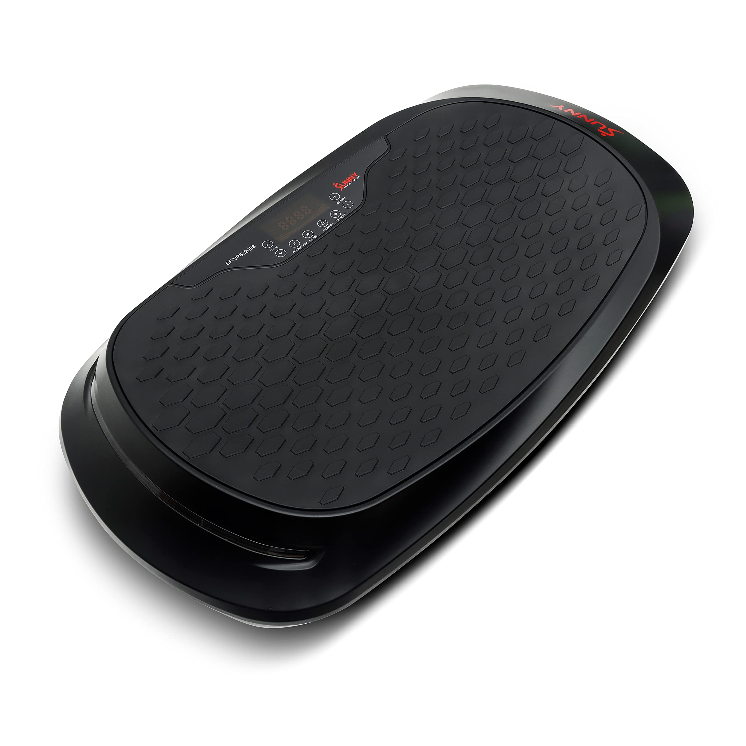 Sunny Health & Fitness 4D Vibration Plate for Lymphatic Drainage - Curved Vibrating Machine with 7 Modes & 30 Speeds | Whole Bod