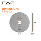 CAP Barbell Cast Iron Standard 1-Inch Weight Plate Set - Barbell Weights for Home Gym, Strength Training, and Weightlifting, 5 l