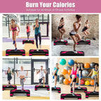Goplus 31'' Aerobic Exercise Stepper Deck, 4    6    8   Levels Height Adjustable Fitness Workout Step Platform Trainer With Ris