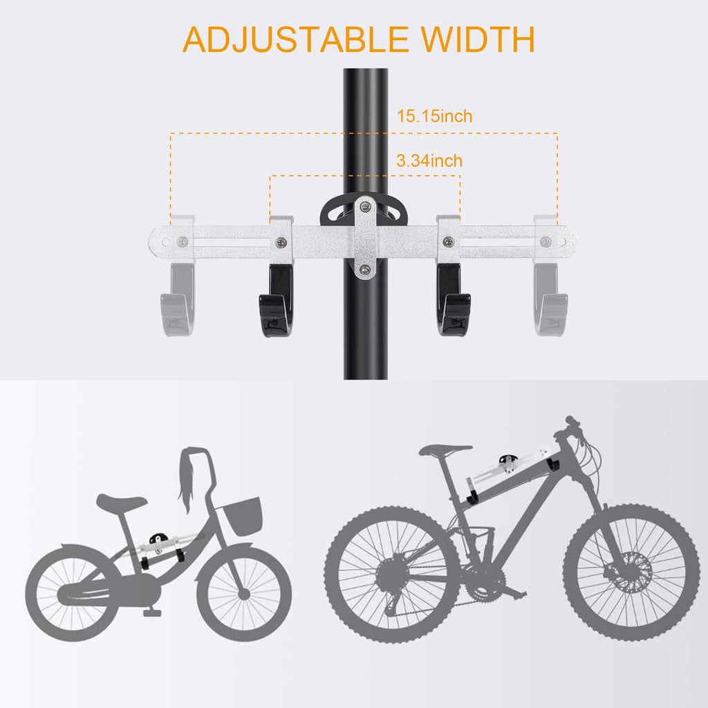 Kong Ming Car Bike Rack Garage Storage - 2 Bicycle Vertical Hanger Parking Rack Gravity Floor Storage Stand - Fully Adjustable G