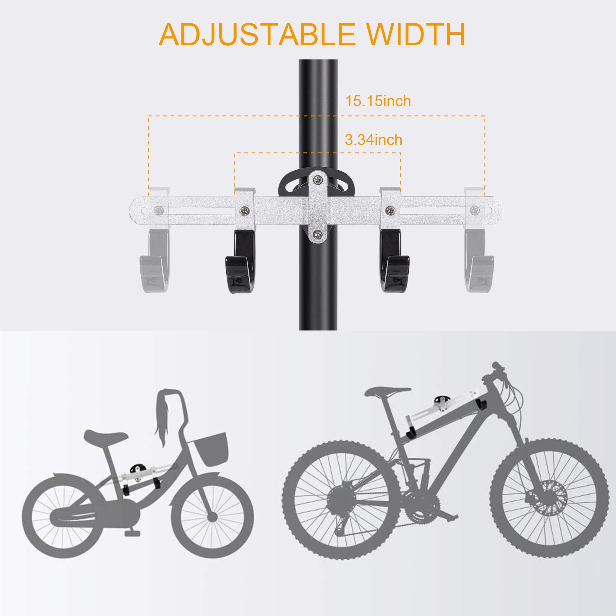 Kong Ming Car Bike Rack Garage Storage - 2 Bicycle Vertical Hanger Parking Rack Gravity Floor Storage Stand - Fully Adjustable G