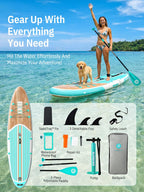 Niphean Inflatable Stand Up Paddle Board with Stabiltrac Fin Design and SUP Accessories, Anti-Slip EVA Deck, 106 Inflatable Padd