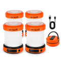 THORFIRE Hand Crank Camping Lantern 4 Pack, USB Rechargeable 2-in-1 Collapsible LED Light, Emergency Power Outage Survival, Ultr