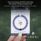 Lokai Silicone Beaded Bracelet For Men & Women, Nfl Football Collection - Minnesota Vikings, Logo, Extra Large - Silicone Jewelr
